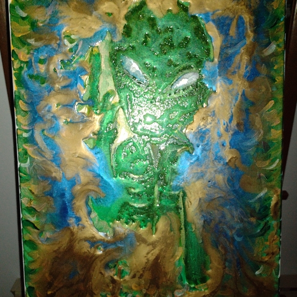 ALIEN CAMOUFLAGE CANVAS ART ORIGINAL SIGNED - Picture 8 of 9